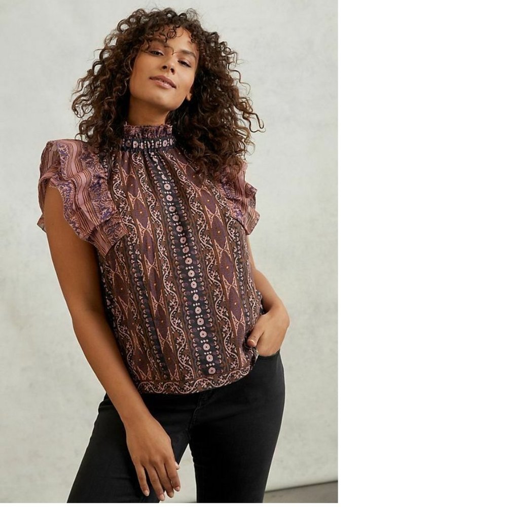 Anthropologie Caricia Ruffled Blouse